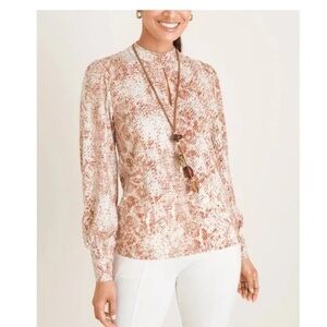 Chicos Python snake print lyocell long sleeve top Size Medium
